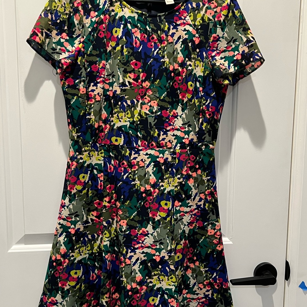 448 J Crew Women’s Cap Sleeve Floral Print Dress Size S